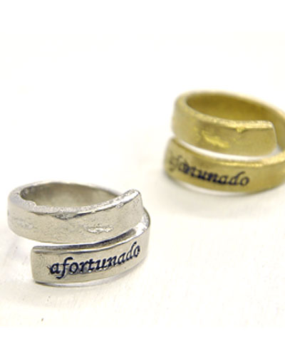 受注発注】アンティークねじれメッセージリング 【メール便対応