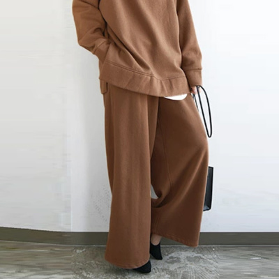 パンツ レディース 裏起毛 起毛ワイドパンツ【M】【L】 【メール