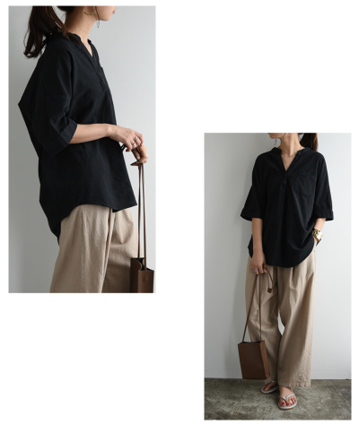 ナチュラルコットンスキッパーシャツ M L 【メール便対応不可