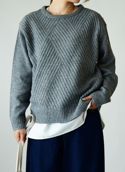 美品✨定価１.１万❤️　洗える　プチ パールライク スリーブ ニットプルオーバー 洗える／日本製／ラメ／ホールガーメント（R）】ニットプル