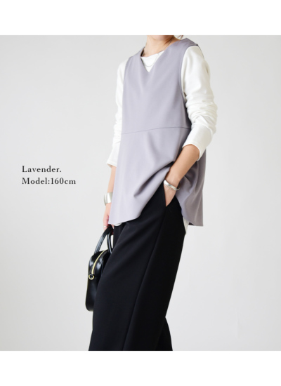 梨地ペプラムプルオーバーベスト M L 【メール便対応可