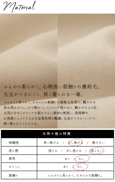 毛玉になりにくい裏起毛ハイネックプルオーバー エミュラル