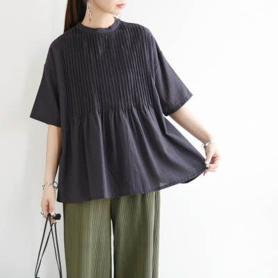 【極美品✨24ss】ババグーリ 手織りブラウス インドコットン ピンタック M 極美品✨24ss】ババグーリ 手織りブラウス インドコットン