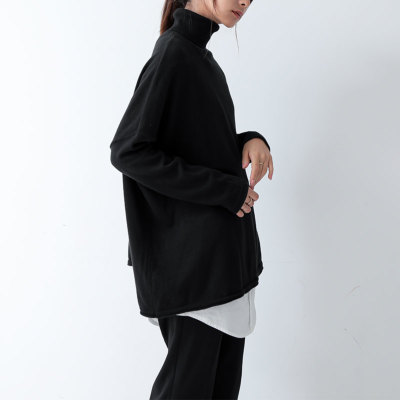コットンニットワイドタートルネックトップス M-L 【メール便