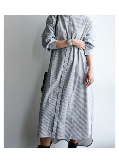 nikoniko..　eワンピ　0 ポプリンラウンドヘムシャツワンピース M-L 【メール便対応不可