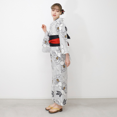 浴衣＋帯2点セット F フリー 【メール便対応不可】 レディース