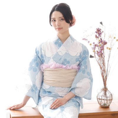 二部式浴衣+帯2点セット F フリー 【メール便対応不可 二部式浴衣+帯2点セット F フリー 【メール便対応不可