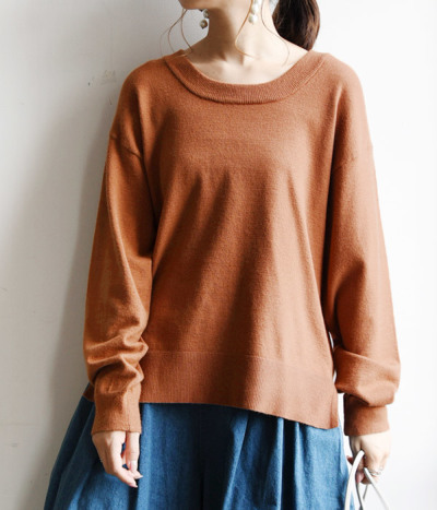 もちもちニットサイドスリットプルオーバー【M】【L】 【メール