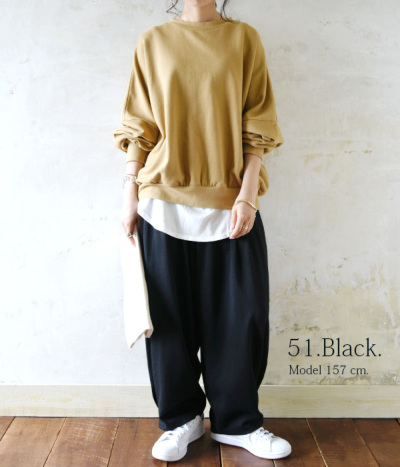 リラックスストレッチボリュームパンツ M L LL 【メール便対応可 