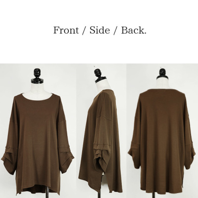 綿100％ コットン100％【and it_】コットン袖タックスリット