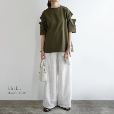 MM6 Maison Margiela カットアウト Tシャツ | ブラック