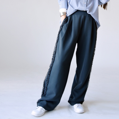 サイドフリルパンツ M 【メール便対応不可】 レディース and it_ サイドフリルパンツ M 【メール便対応不可】 レディース and it_