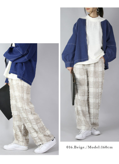 COLOR BELT CHECK PANTS/カラーベルトチェックパンツ｜AZUL BY