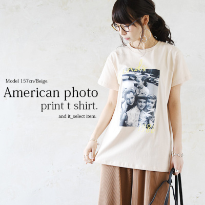 アメリカンフォトプリントTシャツ 【メール便対応可