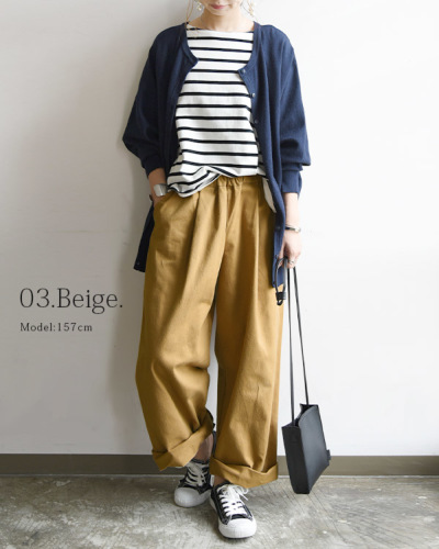 コットンツイルストレートパンツ【M-L】 【メール便対応不可