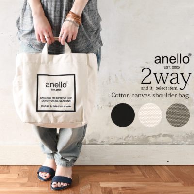 Anello cotton canvas discount 2way tote bag