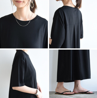 バックタックAラインワンピース M 【メール便対応可
