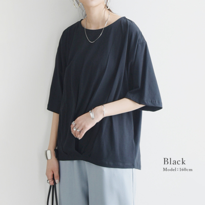 マーセライズフロントタックユルプルオーバー M 【メール便対応