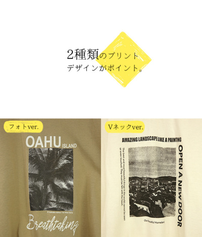 選べる3type！ロゴ＆フォトプリントTシャツ【M】【L】 【メール