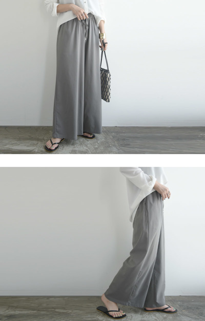 ESSENTIALS ワイドパンツ ストレッチパンツ レディース ストレッチツイルセミワイドパンツ