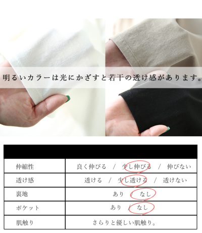 コットンラウンドヘムカットソー M L 【メール便対応可
