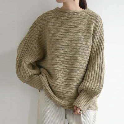 未使用アウールニットサイズM WEB限定色】バイカラーミドルウールニット(トップス)｜AMACA