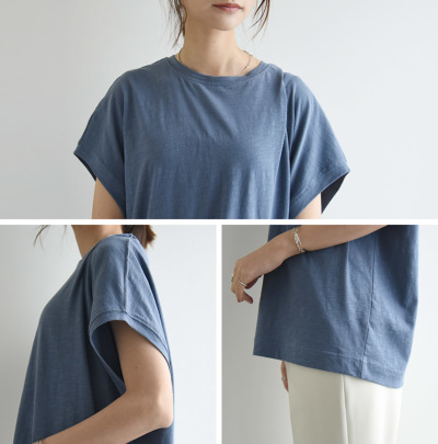 コットンスラブシンプルルーズTシャツ M L 【メール便対応可