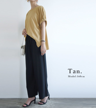 ギャザースリーブドルマンTシャツ M L 【メール便対応可