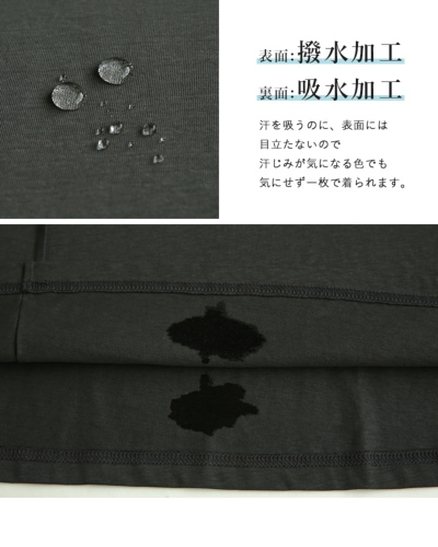 汗じみ防止カットソーワンピース M L 【メール便対応可