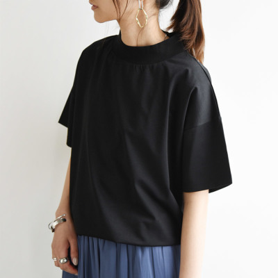 tシャツ クールタッチハイネックTシャツ レディース プチハイネック／8分袖・ドゥクラッセTシャツ/40代50代からの
