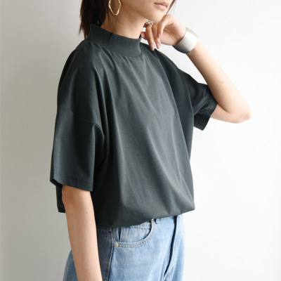 tシャツ クールタッチハイネックTシャツ レディース ドライタッチリブハイネック Tシャツ M L 【メール便対応可