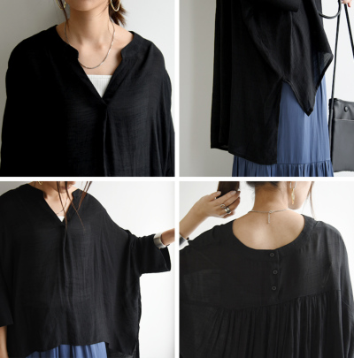 接触冷感スラブバックロングシャツ M-L 【メール便対応可