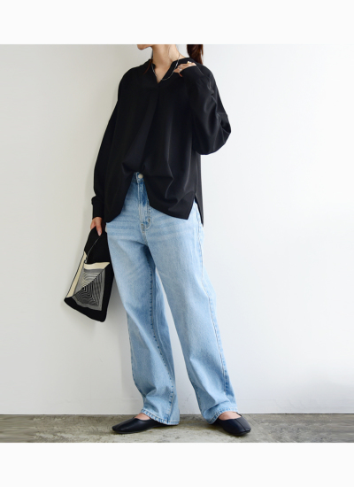 デニムストレートパンツ S M L 【メール便対応不可】 レディース