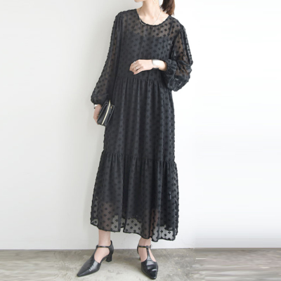 【NIEEH・ニヒ】バックレス シアー ロングワンピース (2色) NIEEH(ニヒ) ワンピース・オールインワン(レディース) - 海外