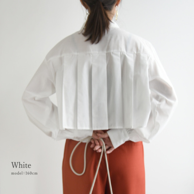 Acka.      プリーツボリュームブラウス WHYTO. ホワイト カットソー ジャガードブラウス jacquard