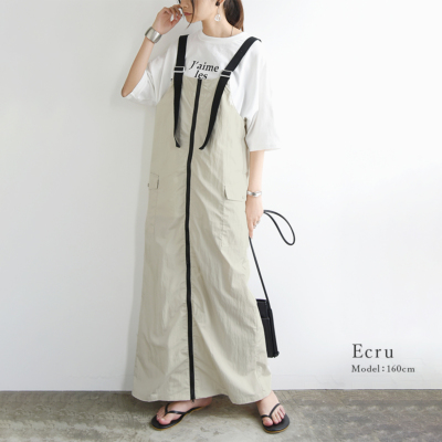 T/NタフタフロントZIPジャンパースカート M 【メール便対応可