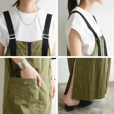 T/NタフタフロントZIPジャンパースカート M 【メール便対応可