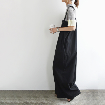 シャークスキンフロントジップサロペット M 【メール便対応不可