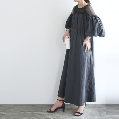 タフタ×チュールドッキングワンピース M 【メール便対応不可