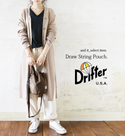 ドリフター DRIFTER ドローストリングポーチ 【メール便対応不可