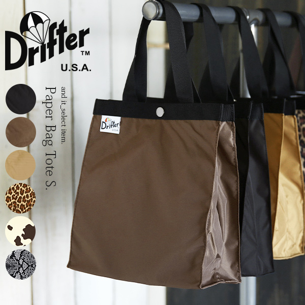 Drifter paper bag tote Sサイズ 黒 トートバッグ - トートバッグ