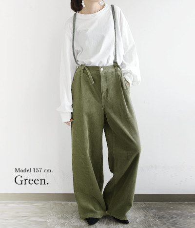 MACPHEE コーデュロイ 2wayサロペット ネイビー コットンデニム 2-wayコンビネゾン （サロペット