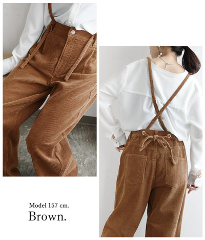 MACPHEE コーデュロイ 2wayサロペット ネイビー コットンデニム 2-wayコンビネゾン（サロペット/オーバーオール