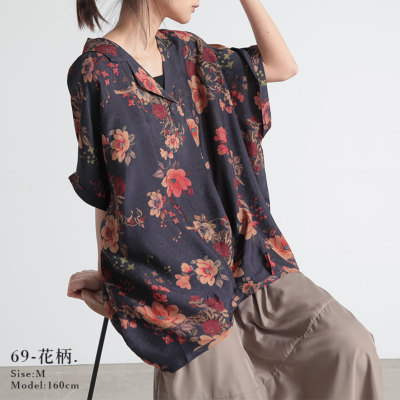 美品！45R リネン プルオーバー カットソー 0 フリー 花 美品45R リネン100% レース 透かし編み プルオーバーカットソー
