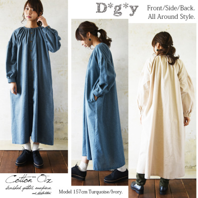 ディージーワイ D*g*yコットンオックス起毛ギャザーワンピース