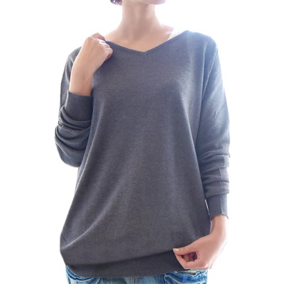 受注発注】シンプルロングゆったりコットンニット 【メール便