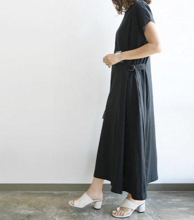 受注発注】ワンピース 夏 レディース サイドベルトロング