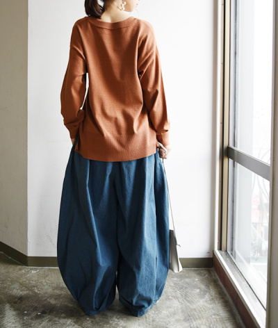 【美品✨ビブパンツ✨レディース L】ESTIVO ナイロン デニム パンツ 2TYPEビンテージ風ラインフレアデニムパンツ | レディース