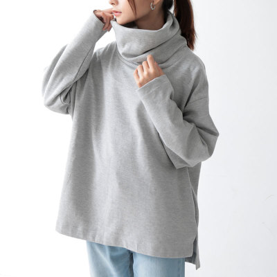 ワイドハイネックスムースプルオーバー M-L 【メール便対応不可